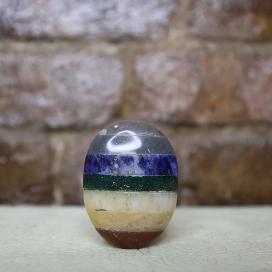 Large Seven Chakra Palm Stone – Balance, Beauty and Spiritual Wellness