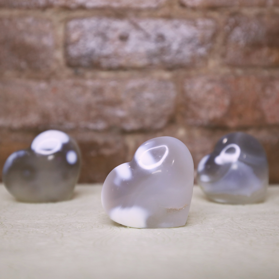 Orca Agate Heart-Shaped Crystal: