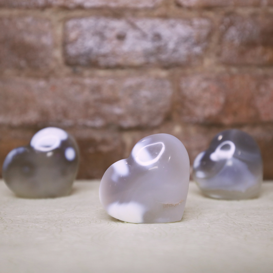Orca Agate Heart-Shaped Crystal: