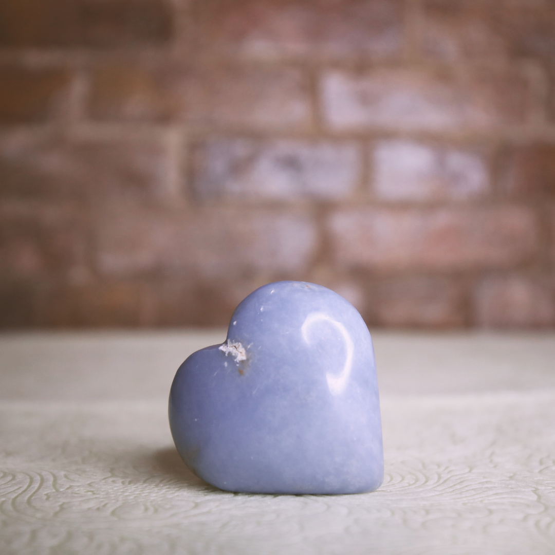 Angelite Heart-Shaped Crystal: