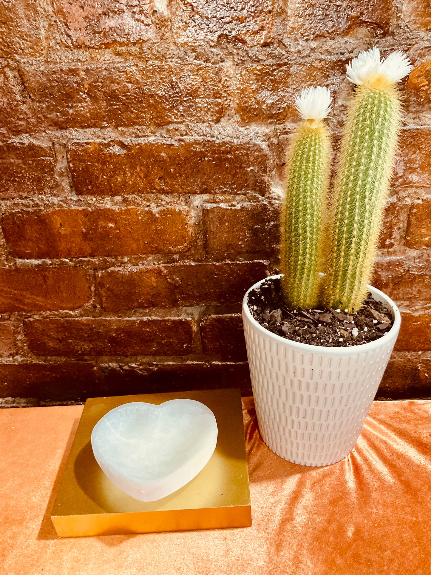 Selenite heart bowl