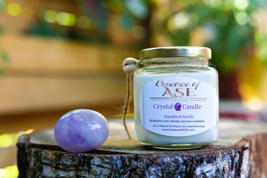 Amethyst Crystal Candle- Meditative/Calming