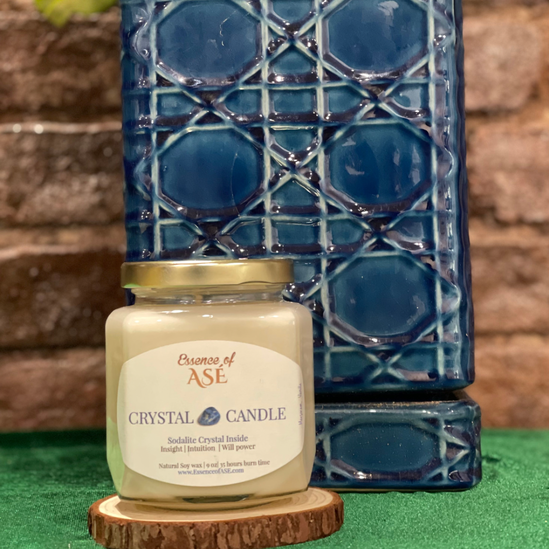 Sodalite Crystal Candle