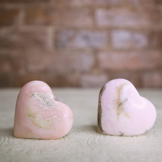 Pink Opal Heart-Shaped Crystal: