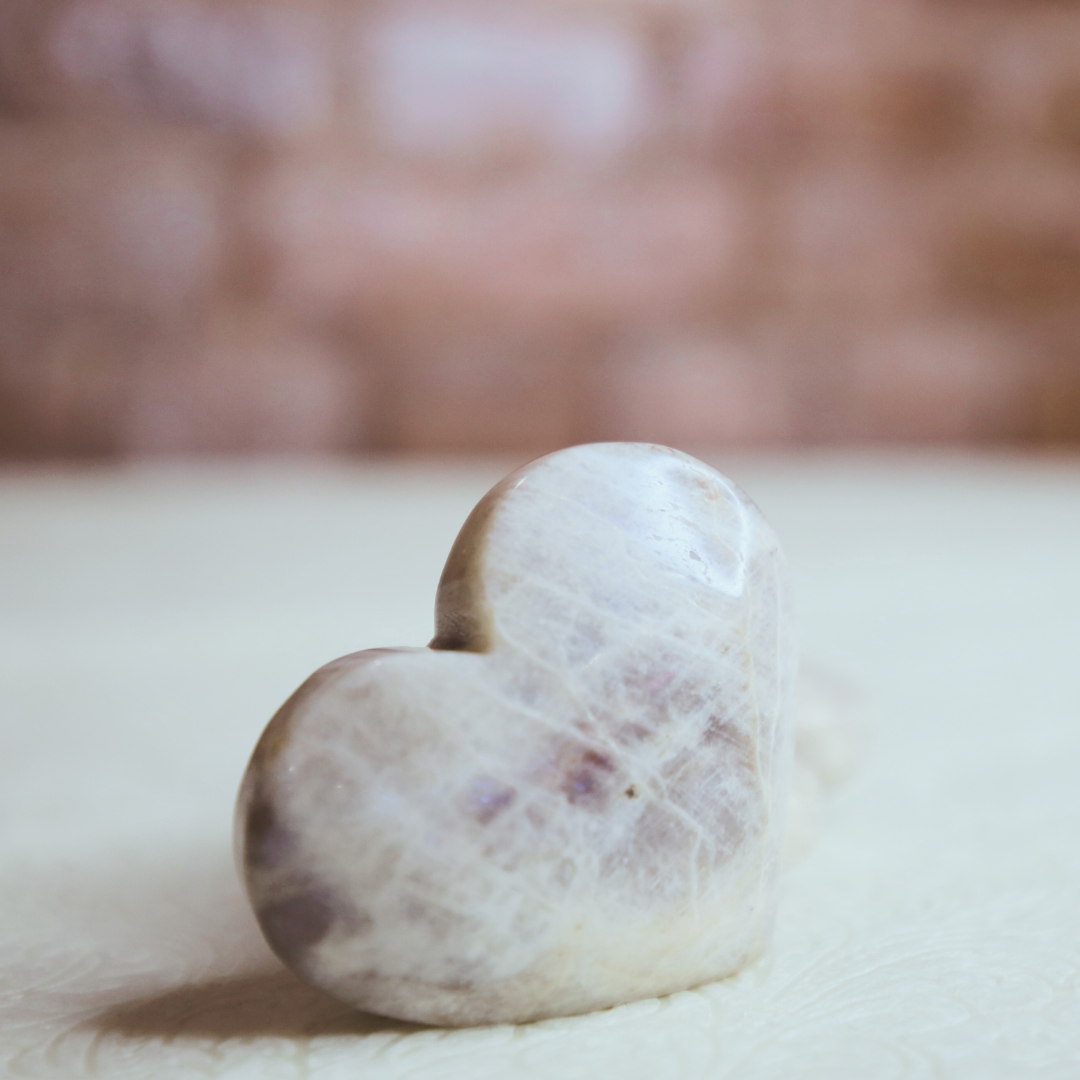 Moonstone Heart-Shaped Crystal
