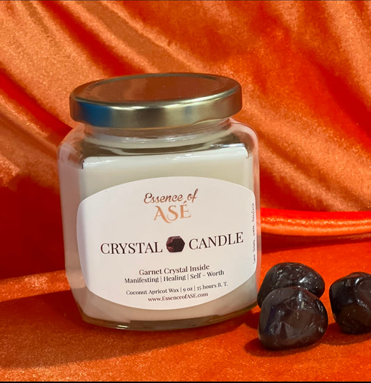 Garnet Crystal Candle