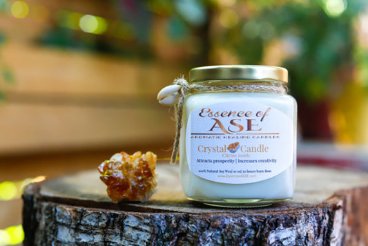 Citrine Crystal Candle- Attract Prosperity